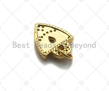Load image into Gallery viewer, Dainty CZ Micro Pave Evil Eye On Shield Shape Charm/Pendant, Heart Shape Charm, Gold Lock Pendant, Gold plated charm, 13x11mm, Sku#JL11
