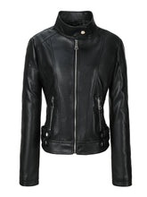 Load image into Gallery viewer, Plus-size Womens Slim-fit Stand-up Collar Jacket