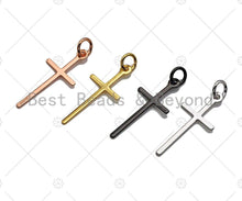 Load image into Gallery viewer, Gold/Silver/Rose Gold/Black Color Cross Charm Pendant, Cross Shaped Charm, 11x24mm, su#Y280