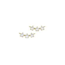 Load image into Gallery viewer, Gold Three Star Clear CZ Connector Charm, Sku#LK868
