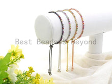 Load image into Gallery viewer, Rainbow CZ Sliding Adjutable Chain Bracelet, Sku#A96