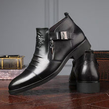 Load image into Gallery viewer, Men's High-Top Denim Business Shoes | Pointed Toe Lace-Up Casual Footwear