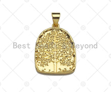 Load image into Gallery viewer, Dainty Gold Silver Life Tree Charms, Dainty Medallion Charms, Gold Silver Pendant, Medallion Necklace Charms, 17x23mm, Sku#L333