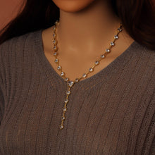 Load image into Gallery viewer, Heart CZ Link Chain Y shape Long Lariat Style Necklace, Sku#A153