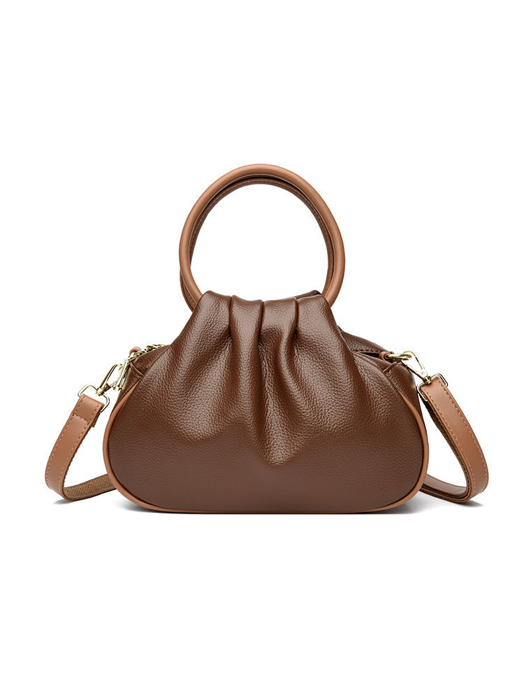 Premium Pleated Leather Crossbody Shoulder Bag for Women - Multi-Compartment Organizer