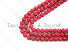 Load image into Gallery viewer, Natural Red Howlite Round Smooth Beads, sku#U1165
