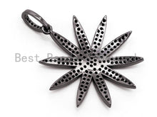 Load image into Gallery viewer, Black CZ Pave On Black Micro Pave Star Pendant/Charm,Cubic Zirconia Paved Charm, Necklace Bracelet Charm Pendant, 28x32mm,1pc, sku#F384