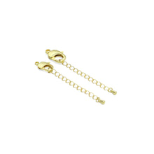 Load image into Gallery viewer, Plain Lobster Clasp with Heart Extention Chain, Gold/Silver Lobster Claw Clasps, Jewelry Components,  Sku#H330
