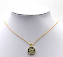 Load image into Gallery viewer, Gold CZ Evil Eye On Round Coin Gemstone Charm, Sku#LX122