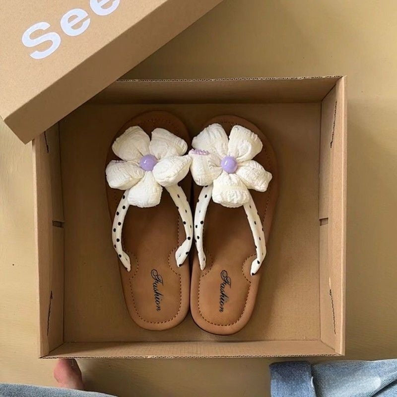 Women's Herringbone Non-Slip Beach Flip-Flops - Soft Sole Summer Slippers