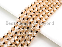 Load image into Gallery viewer, 60 EXTRA Long Knotted Gold Champagne Color Crystal Necklace, Extra Long/Double Wrap Necklace, Champagne Color 2x4mm Rondelle Beads, SKU#D14