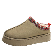 Load image into Gallery viewer, Women's Plush Half Slippers Snow Boots | Suede Warm Platform Ankle Flats