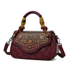 Load image into Gallery viewer, Handcrafted Leather-Embossed Retro Crossbody Bag - Floral Design Women's Shoulder Bag