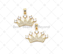 Load image into Gallery viewer, CZ Micro Pave Crown Shape Pendant, 18K Gold Filled Big CZ Cr