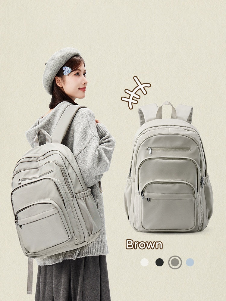 High-Capacity Nylon Commuter & Travel Backpack – Lightweight Zipper Daypack for Women & Men