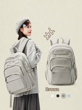 Load image into Gallery viewer, High-Capacity Nylon Commuter &amp; Travel Backpack – Lightweight Zipper Daypack for Women &amp; Men