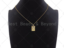 Load image into Gallery viewer, Gold Initial Letter Charm, 18k Real Gold Plated Alphabet Pendant Charm,  Alphabet Letter Rectangle Charm, Initial Charm,13x18mm,sku#F1331