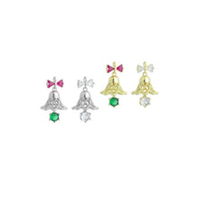 Load image into Gallery viewer, CZ Gold Silver Christmas Bell Charm Pendant,Sku#A481