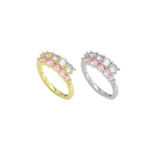 Load image into Gallery viewer, Gold Silver Pink Clear CZ Adjustable Ring, Sku#A150