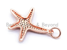Load image into Gallery viewer, CZ Micro Pave Starfish Pendant/Charm, Cubic Zirconia Charm, Sku#F122c