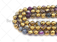 Load image into Gallery viewer, Half Gold Plated Mixed Color Agate Beads, UA136