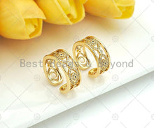 Load image into Gallery viewer, Gold Silver CZ Evil Eye Adjustable Ring, Sku#X197