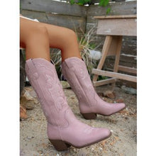 Load image into Gallery viewer, Women's Chunky Heel Boots – Hollow-Out High-Top Boots in Multiple Colors