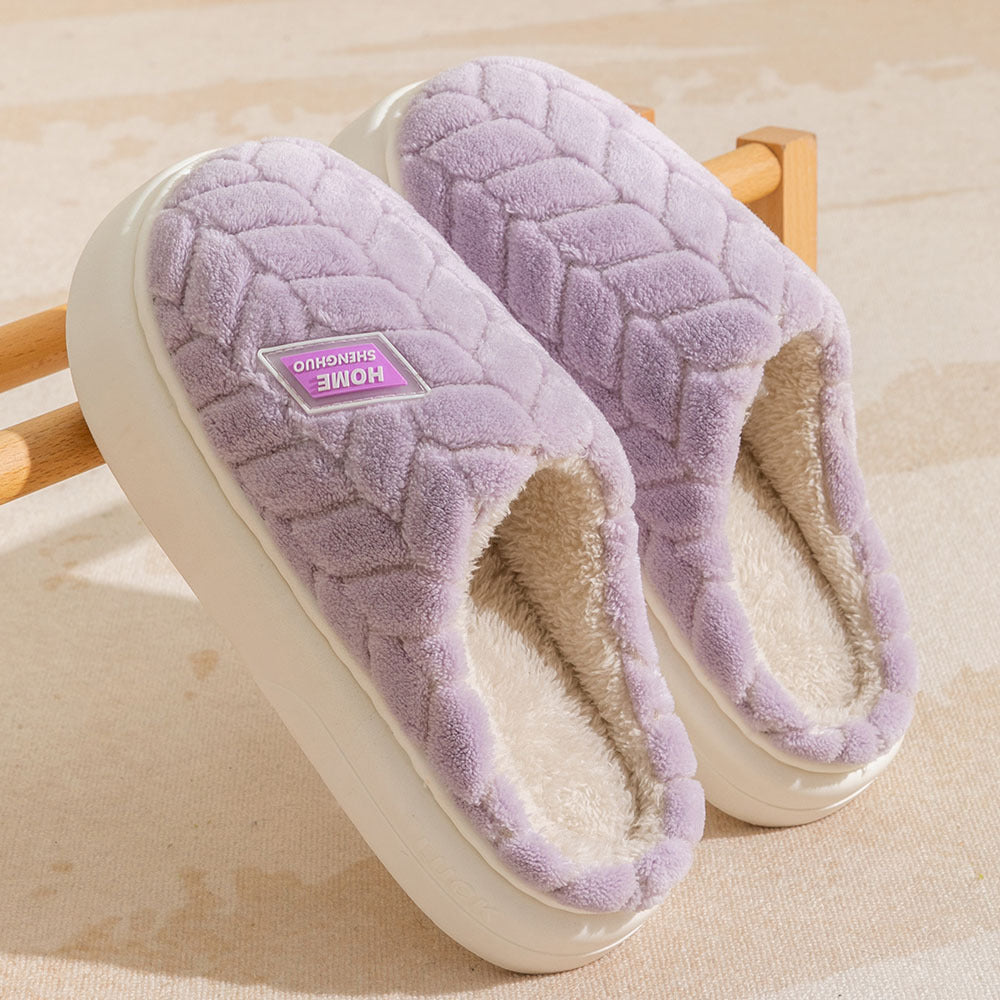 Winter Plush Slippers | Non-Slip Thick Sole Fleece House Shoes for Women & Men