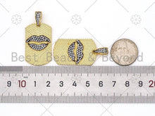 Load image into Gallery viewer, CZ Micro Pave Lip On Rectangle Pendant/Charm, 18K Gold Filled Lips CZ Pendant, Necklace Bracelet Charm Pendant,20x33mm,Sku#L604