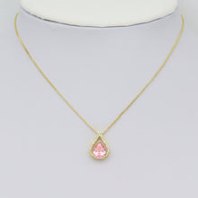 Load image into Gallery viewer, Pink Clear CZ Teardrop Charm/Necklace, Sku#LK926
