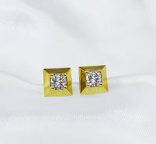 Load image into Gallery viewer, CZ Square Stud Earrings, Sku#B193