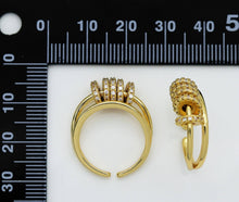 Load image into Gallery viewer, Movable CZ Spacer Gold Double Line Ring, Sku#LD304