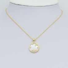 Load image into Gallery viewer, Gold Clear CZ Mother of Pearl Moon star Charm Pendant, Sku#LX687
