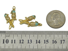 Load image into Gallery viewer, CZ Enamel Double Parrot Charm, Sku#LD302