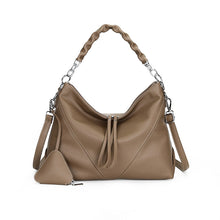 Load image into Gallery viewer, Women's Genuine Leather Chain Shoulder Crossbody Bag with Triangle Pouch