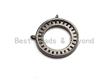 Load image into Gallery viewer, Colorful CZ Micro Pave Circular Ring  Pendant, Cz Pave Pendant, Gold/Rose Gold/Silver/Gunmetal plated, 21x21mm, Sku#F783