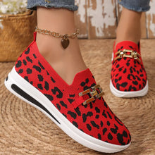 Load image into Gallery viewer, Women's Leopard Print Round Toe Slip-On Flats | Breathable Mesh Casual Shoes