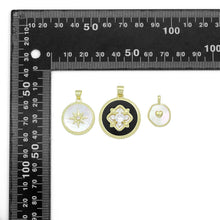 Load image into Gallery viewer, White Mother of Pearl Black Enamel Flower heart Star Heart Pendant,Sku#LK1252
