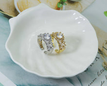 Load image into Gallery viewer, CZ Round Adjustable Ring, Sku#B170
