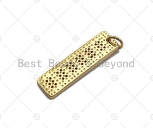 Load image into Gallery viewer, Colorful CZ Micro Pave Long Bar Rectangle Shape Pendant, Cubic Zirconia Rectangle Pendant, Gold Tone pendant, 7x25mm, sku#LK178