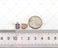Load image into Gallery viewer, Big CZ Micro Pave Square Shape Pendant, 18K Gold Filled Square Charm, Necklace Bracelet Charm Pendant,Sku#LK520