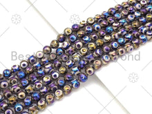 Load image into Gallery viewer, Mystic AB Tibetan Agate Round Faceted Beads, 6mm/8mm/10mm/12mm Natural Evil Eye Agate Beads, 15.5'' Full Strand, Sku#UA224