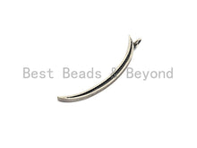 Load image into Gallery viewer, Oxidized Silver CZ Micro Pave Crescent Moon Shaped Pendant/Charm, Antique Silver Thin Moon, Cubic Zirconia Pendant Charm, 3x49mm,sku#X122