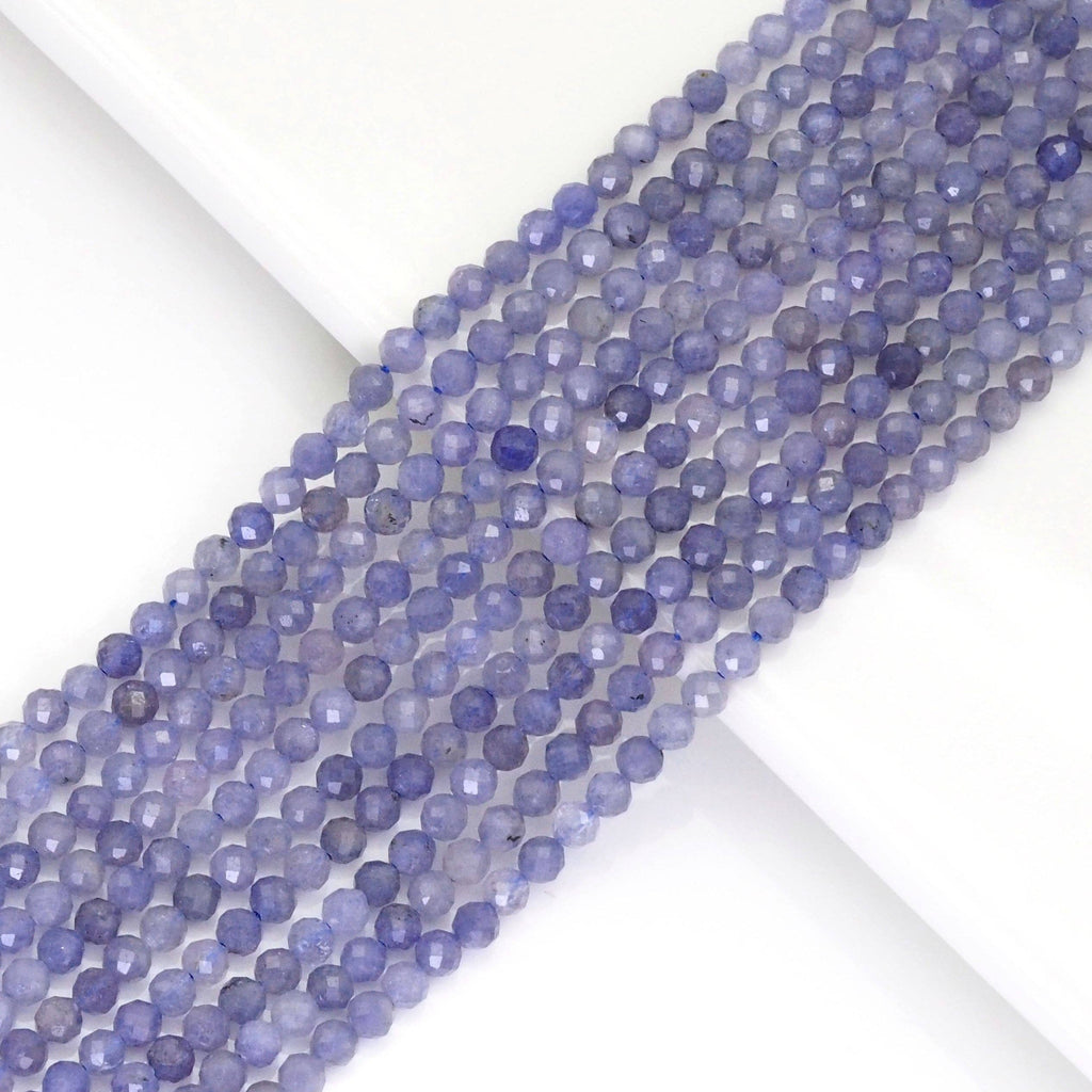 Genuine Tanzanite Round Faceted Beads, Sku#U1742