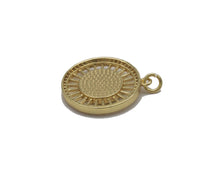 Load image into Gallery viewer, Gold CZ MOP/Turquoise Five Point Star On Round Charm, Sku#L696