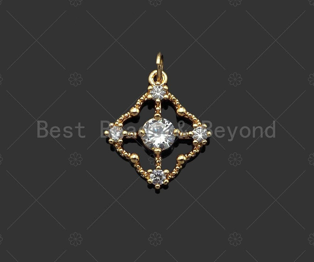 Gold Filled CZ Micro Pave Clover Shape Pendant