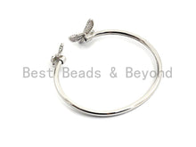 Load image into Gallery viewer, Coloful CZ Butterfly Open Cuff Bracelet, Sku#X75