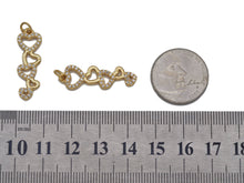 Load image into Gallery viewer, CZ String Hearts Charm, Sku#LK634