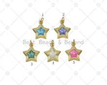 Load image into Gallery viewer, Colorful Enamel Five Point Star Shape Pendant,18K Gold Filled Star Charm, Necklace Bracelet Charm Pendant, Sku#JD26