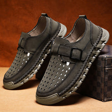 Load image into Gallery viewer, Men's Breathable Casual Leather Shoes | Stitched Buckle Low-Top Sneakers